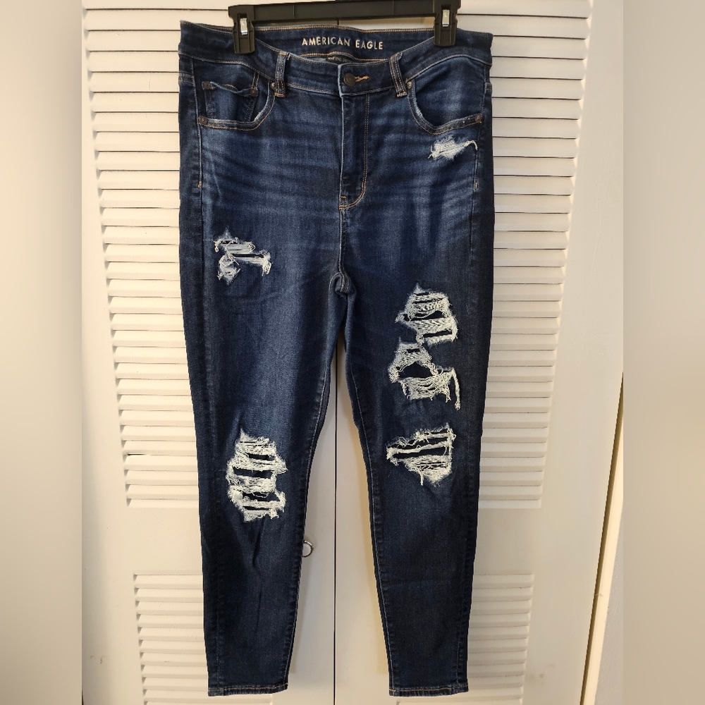 American Eagle Distressed Hi-rise Jeggings - Size 14 Regular